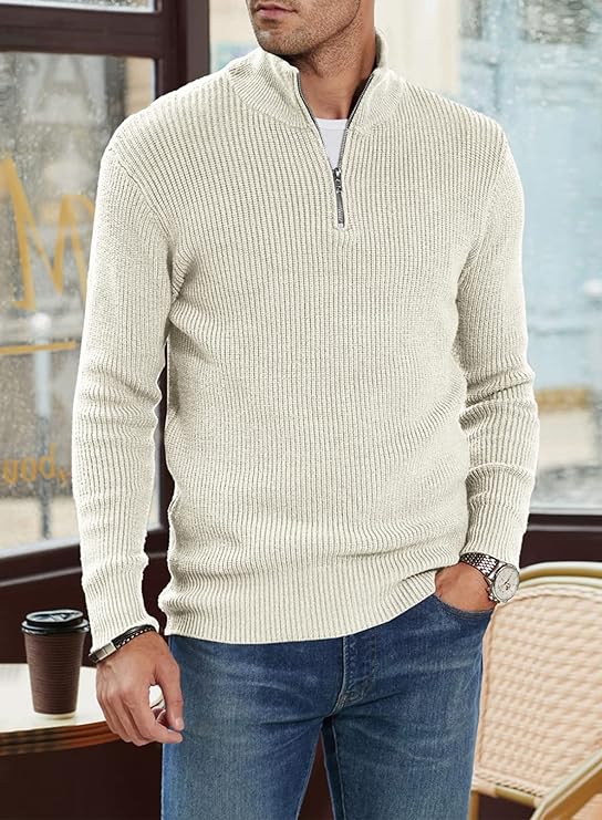 Trenton Pull Homme – Demi-Zip Moderne & Confortable au Style Italien Élégant
