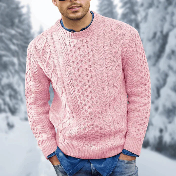 Othar Pull Homme – Teplý a elegantní copánkový svetr z pohodlné zimní pleteniny