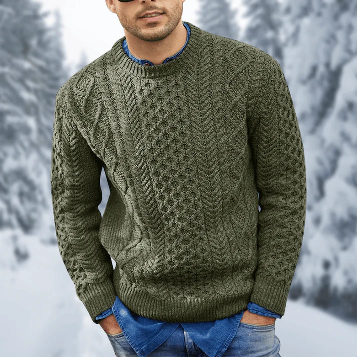 Othar Pull Homme – Teplý a elegantní copánkový svetr z pohodlné zimní pleteniny