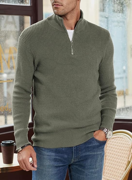Trenton Pull Homme – Demi-Zip Moderne & Confortable au Style Italien Élégant