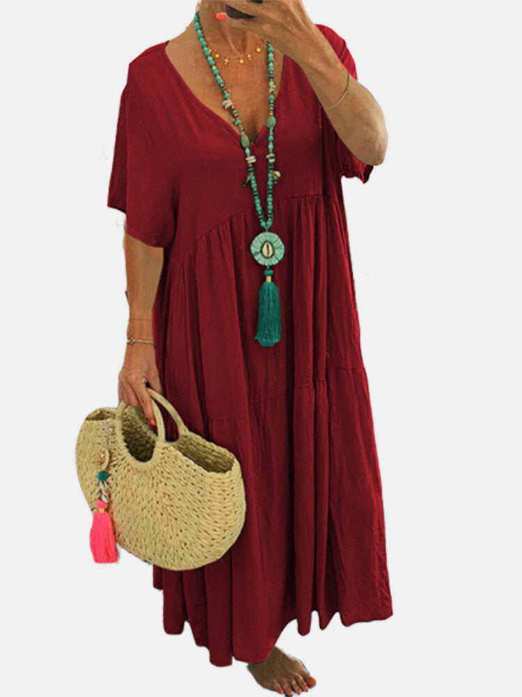 Saylor Long Summer Dress Women – Loose Bohemian Maxi Dress Casual Style for Holidays & Leisure