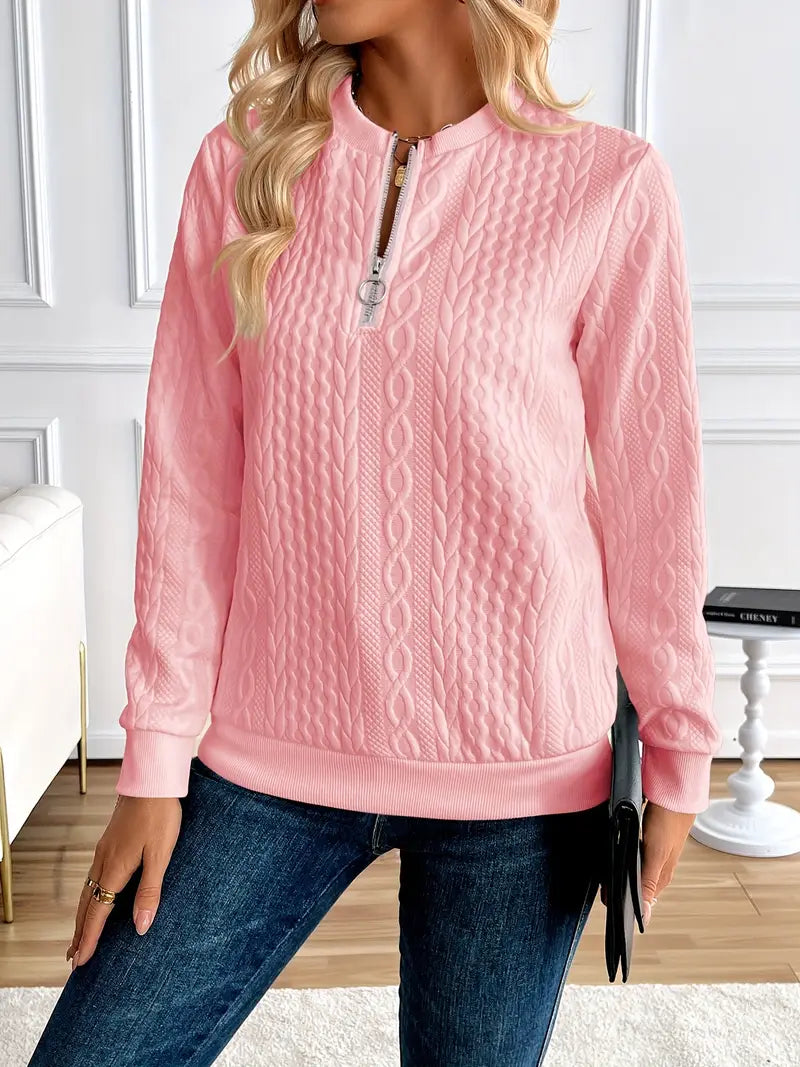Margaux Sweat Femme Hiver – Komfortabel strikket lynlåstrøje med elegant design