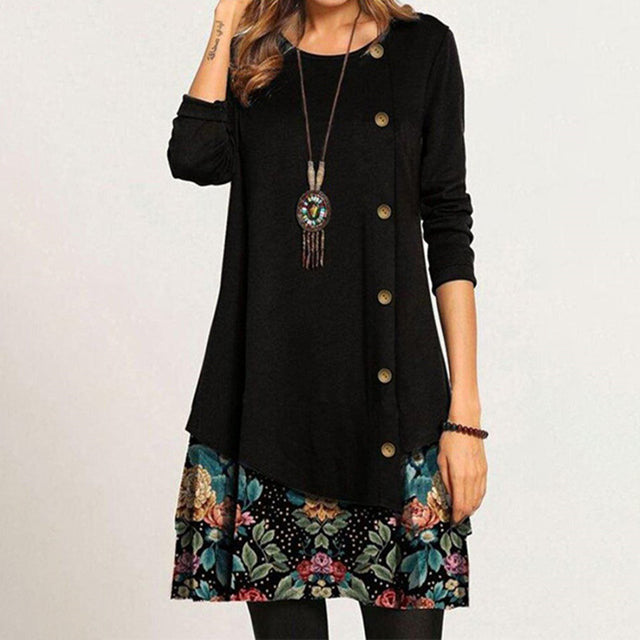Vestido Vintage Feminino Nellie – Vestido Elegante com Dupla Camada, Estilo Clássico e Corte Confortável