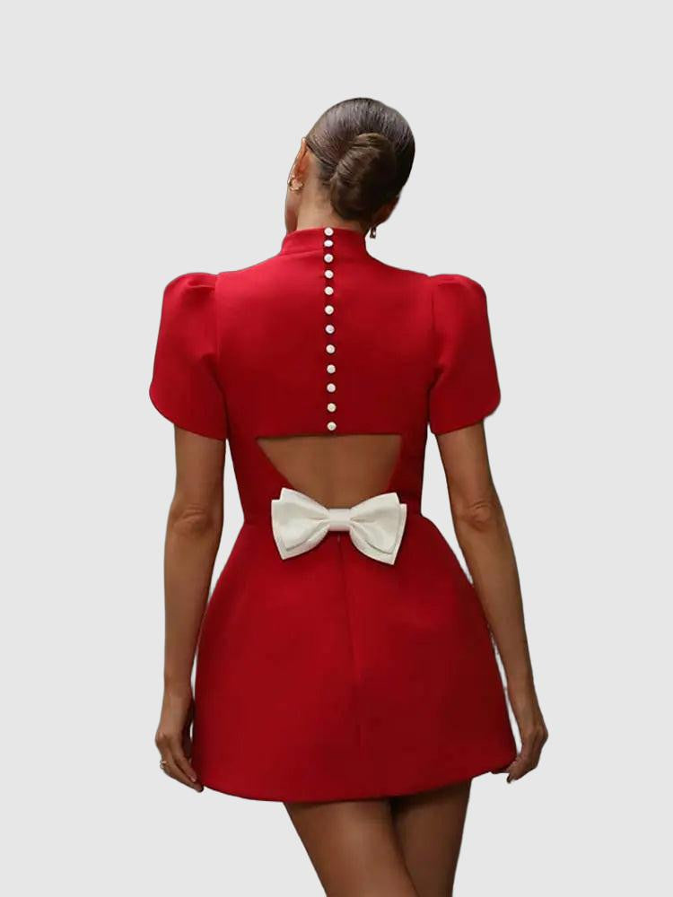 Lissane Robe Mini Rot Frau – Chic Sommerkleid mit Schleifendetail und eleganten Ausschnitten
