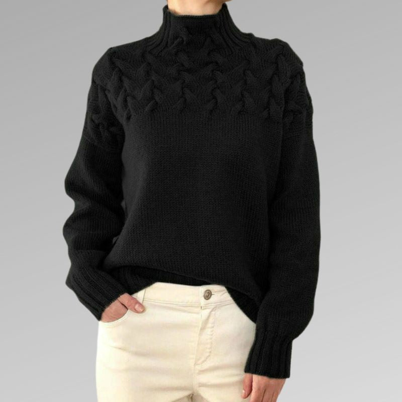 Reagan Col Roulé Femme – Pull d’Hiver Élégant en Coton Mélangé Doux et Confortable