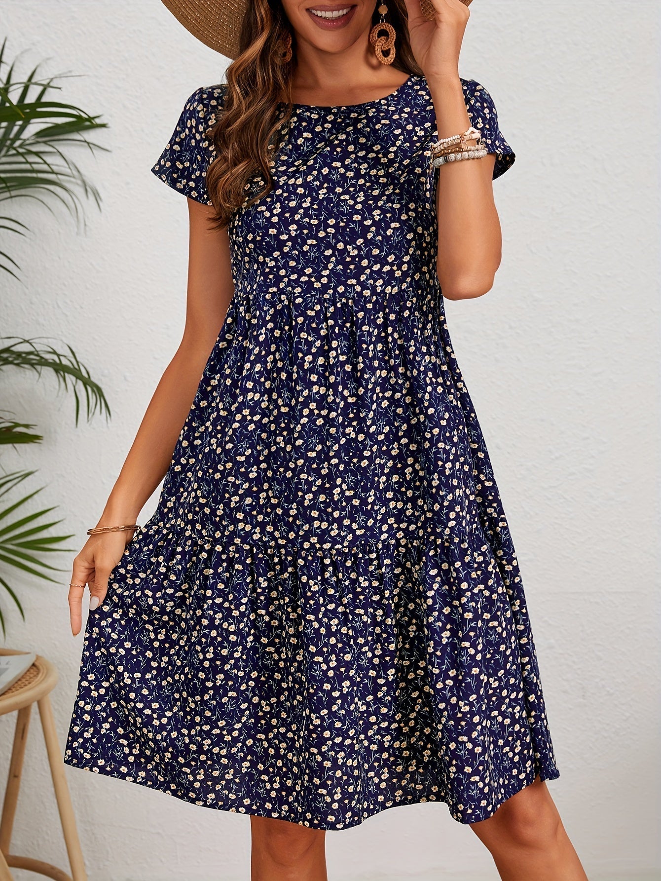 Katie Robe d'Été Femme – Robe Fleurie Légère en Polyester avec Coupe Confortable