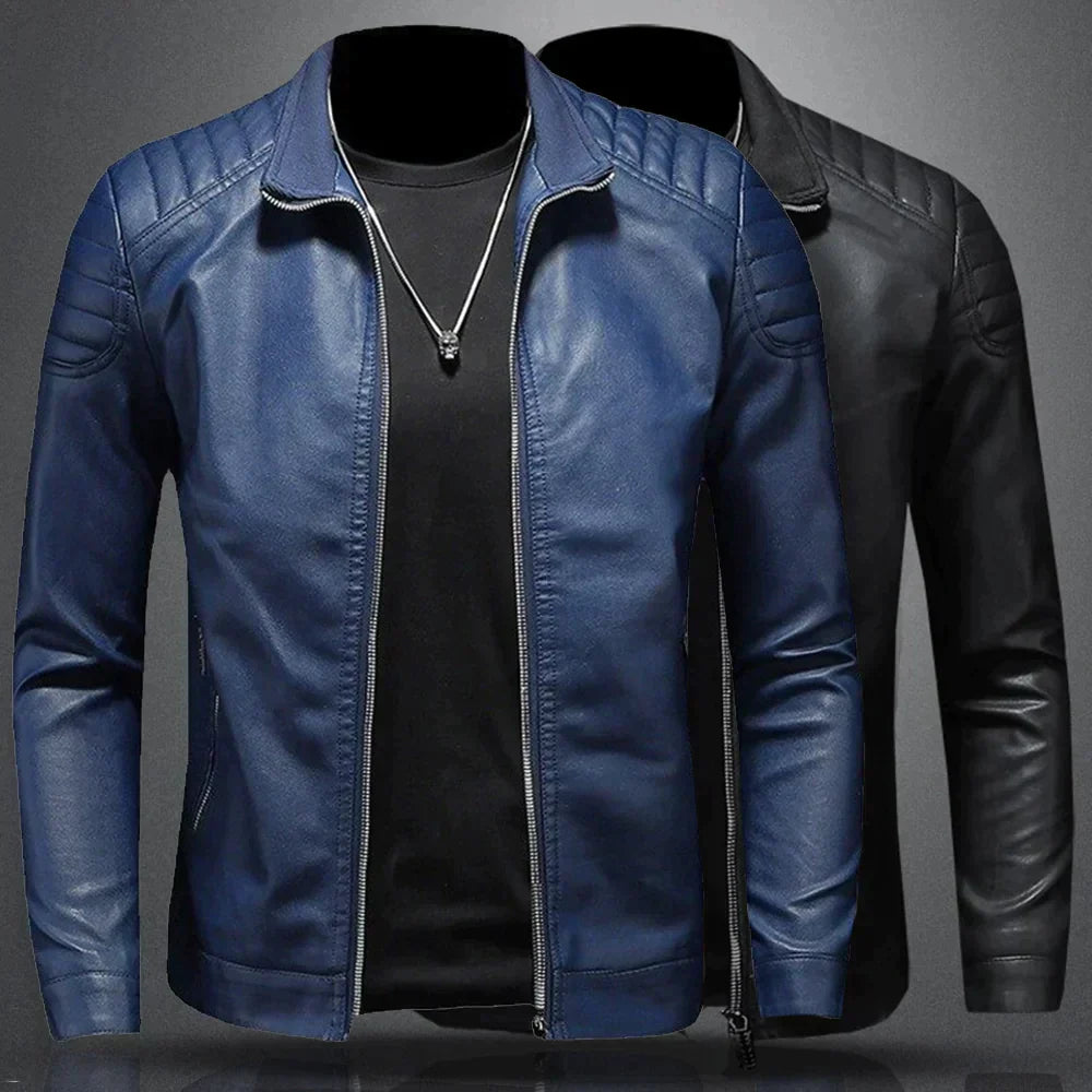 Lance Veste Homme en Cuir – Élégante, Confortable avec Coupe Régulière & Fermeture Éclair