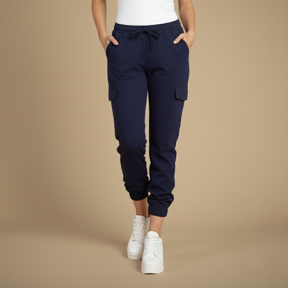 Kate Pantalon Cargo Jogging Femme – Jogger Streetwear à Taille Élastique et Poches