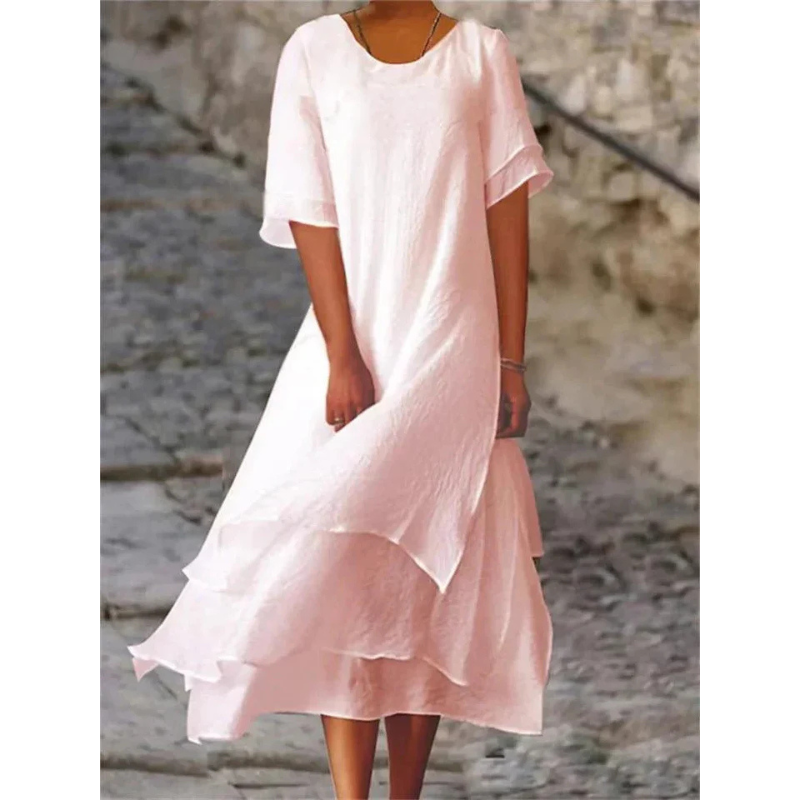 Journee Elegant Kjole Kvinde – Flydende Silhuet & Chic Komfort til Alle Anledninger