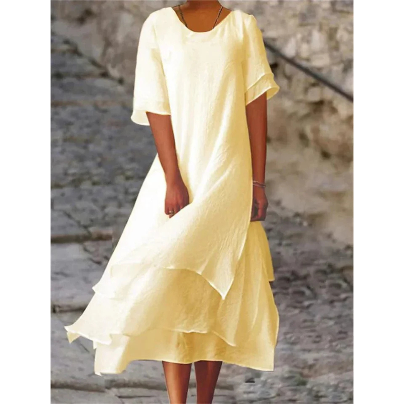 Journee Elegant Kjole Kvinde – Flydende Silhuet & Chic Komfort til Alle Anledninger