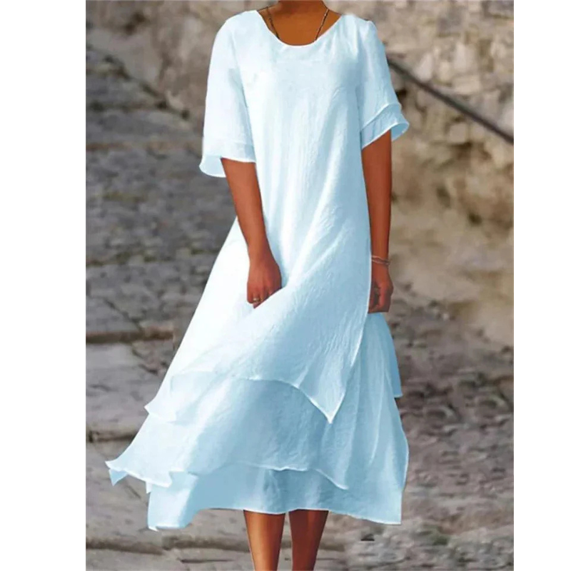 Journee Elegant Kjole Kvinde – Flydende Silhuet & Chic Komfort til Alle Anledninger