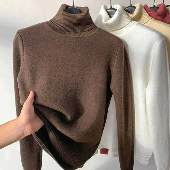 Maglione da donna Delaney: comodo maglione lavorato a maglia con calda fodera in pile per l'inverno