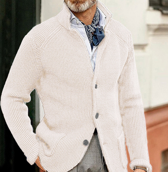 Edward Blazer Férfi Vintage – Elegáns Álló Gallér, Hosszú Ujjú & Időtlen Stílus