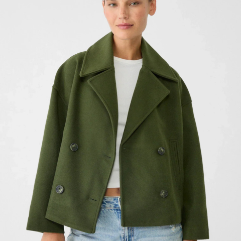 Addison Veste Femme – Manteau Court Élégant à Double Boutonnage au Style Moderne