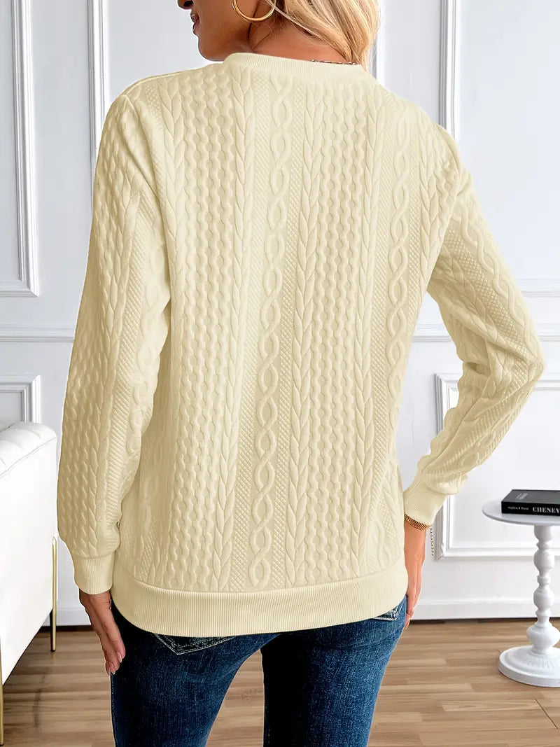 Margaux Sweat Femme Hiver – Komfortabel strikket lynlåstrøje med elegant design