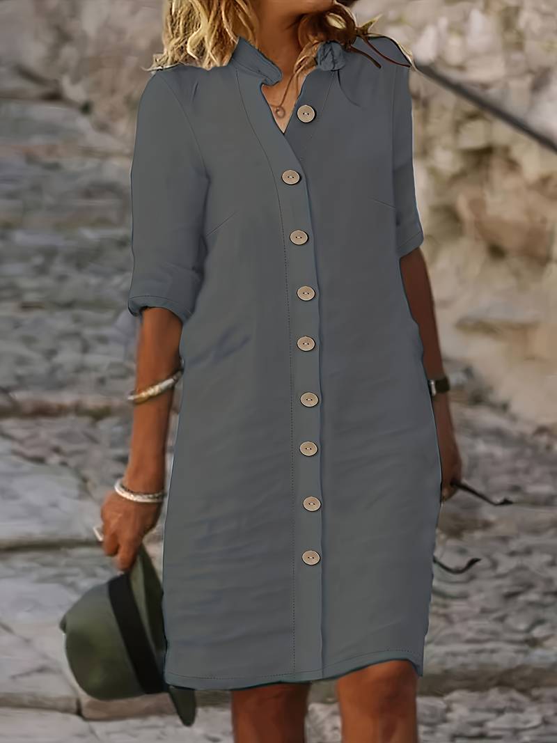 Μίντι Φόρεμα Γυναικείο Isabella – Κομψό Casual Φόρεμα με Απλό Σχέδιο & Άνετη Γραμμή