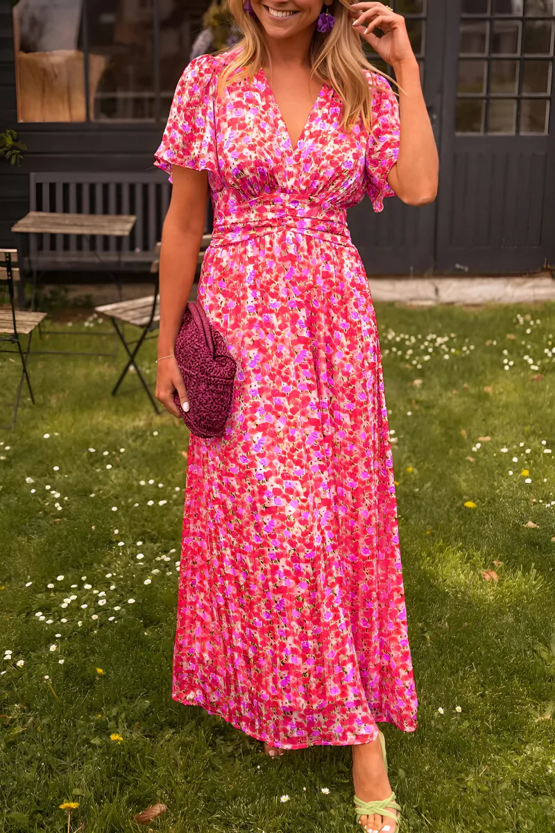 Elisa Jurk Fleurie Dames – Mouwloze Vloeiende Jurk met Getailleerde Taille voor Lente & Zomer