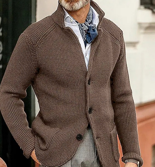 Edward Blazer Férfi Vintage – Elegáns Álló Gallér, Hosszú Ujjú & Időtlen Stílus