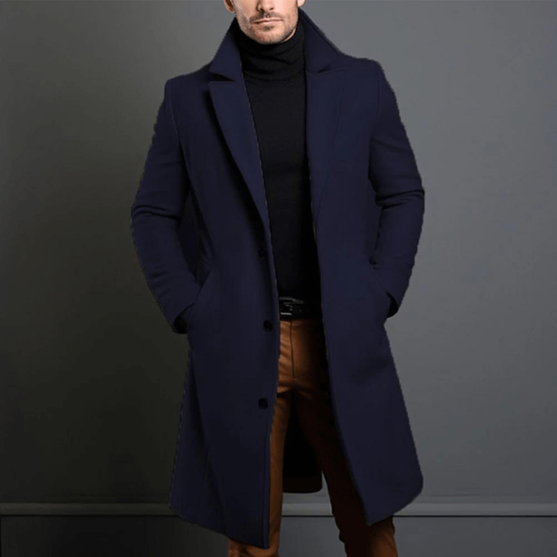 Edward Casaco de Inverno Comprido para Homem – Casaco Isolado Quente de Estilo Trincheira com Corte Clássico e Elegante