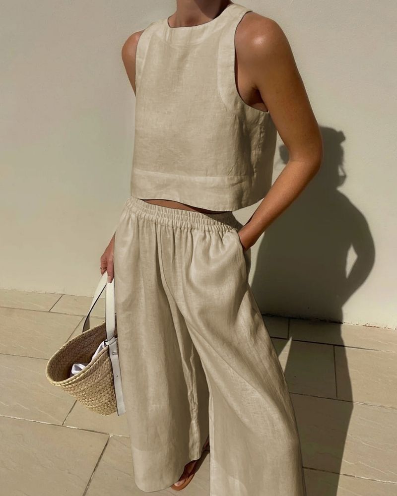 Jhara Women's Set – Elegant & Comfortable Linen Set with Flattering Cut