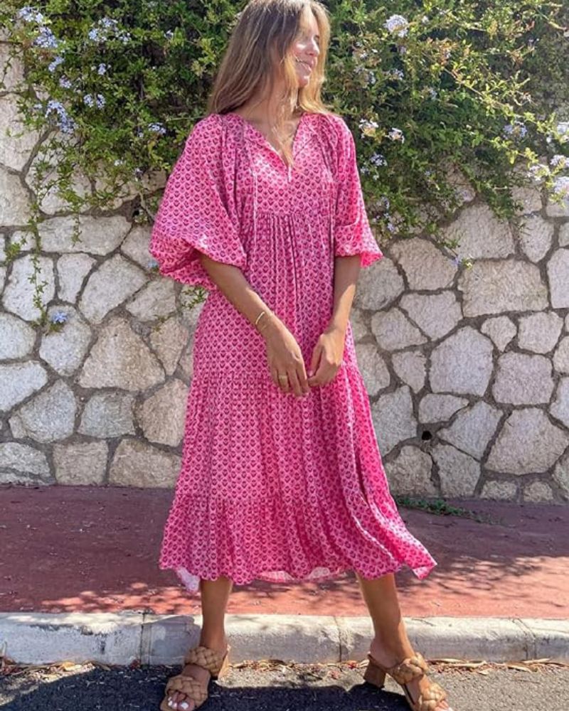Robe Comprida Feminina Sandy – Estilo Versátil com Tecido Leve e Elegância Intemporal