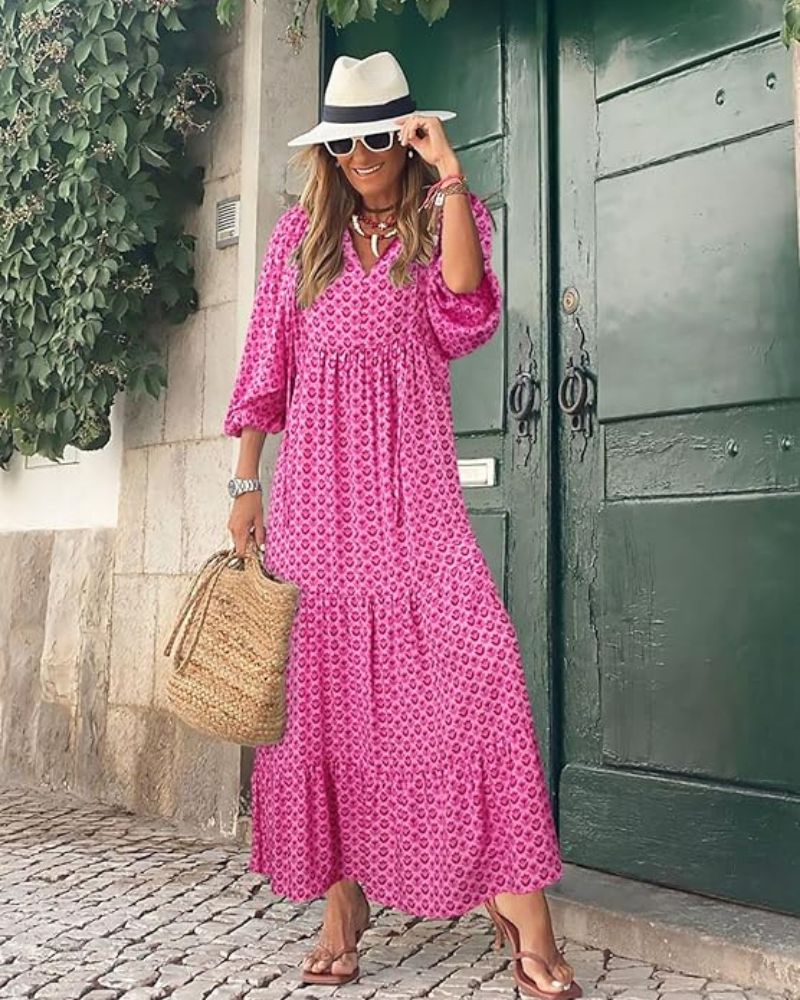 Robe Comprida Feminina Sandy – Estilo Versátil com Tecido Leve e Elegância Intemporal