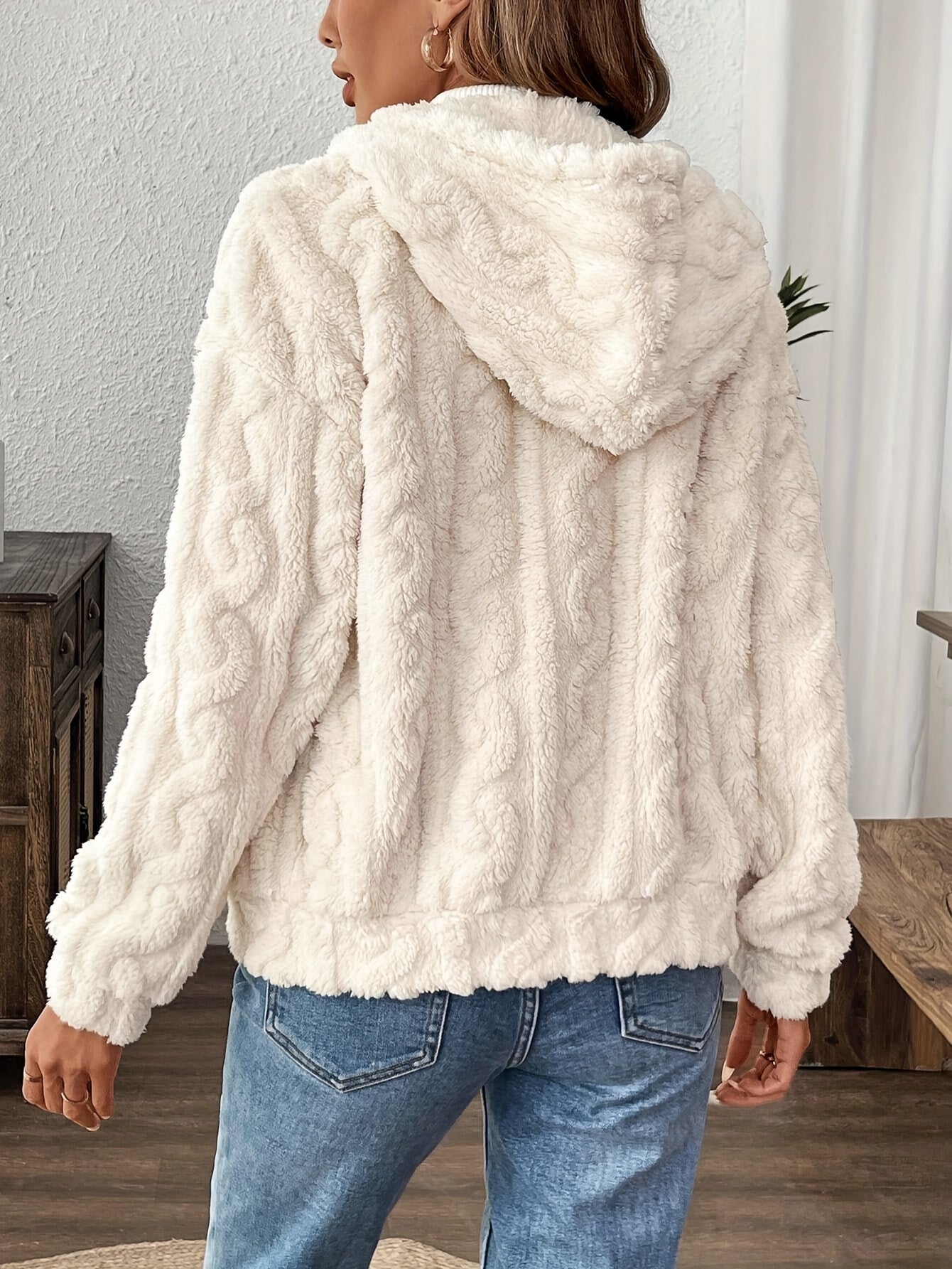 Francesca Veste Femme – Reißverschlussjacke mit Kapuze aus weichem und warmem Fleece für Herbst/Winter