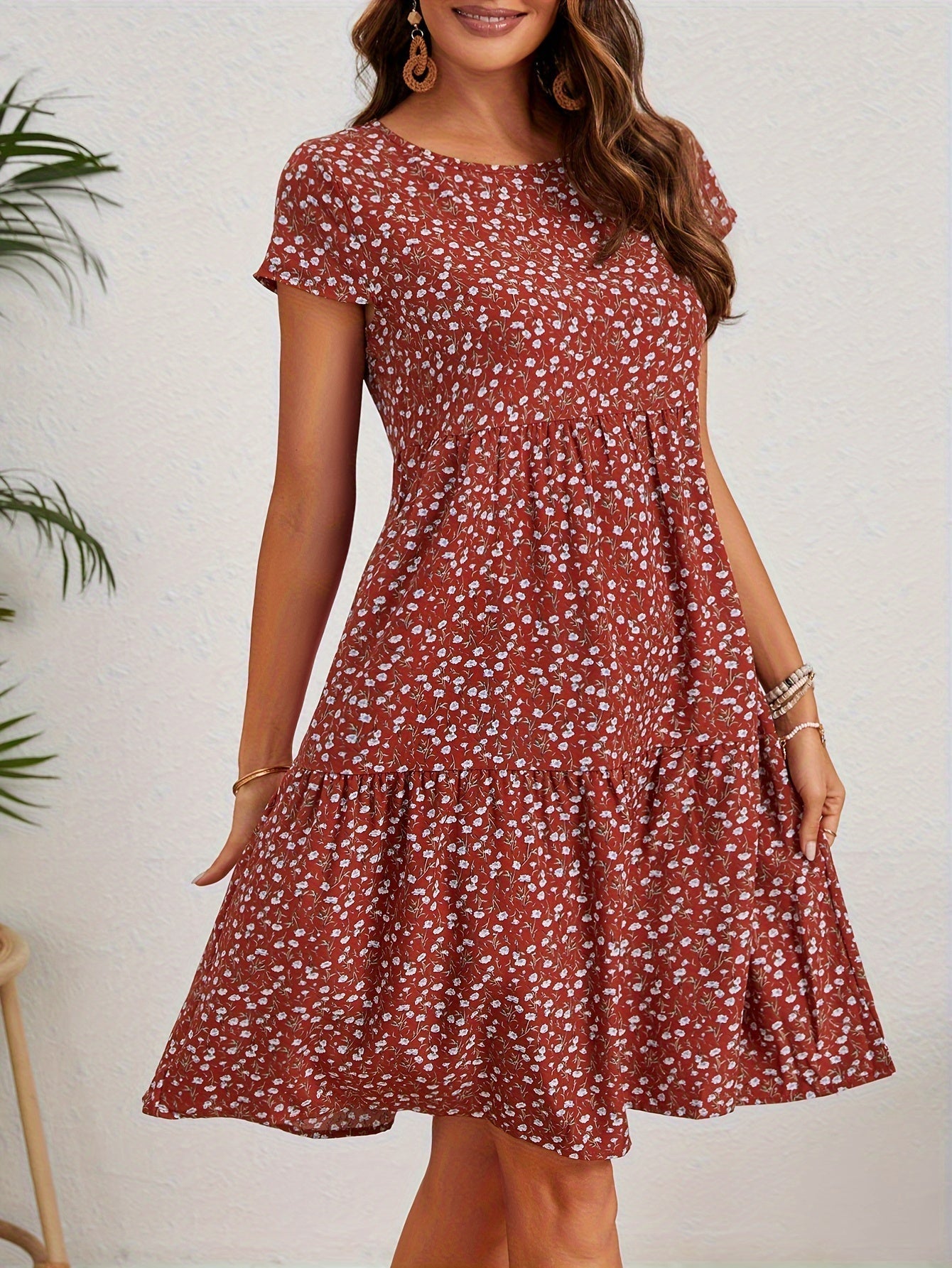 Katie Robe d'Été Femme – Robe Fleurie Légère en Polyester avec Coupe Confortable