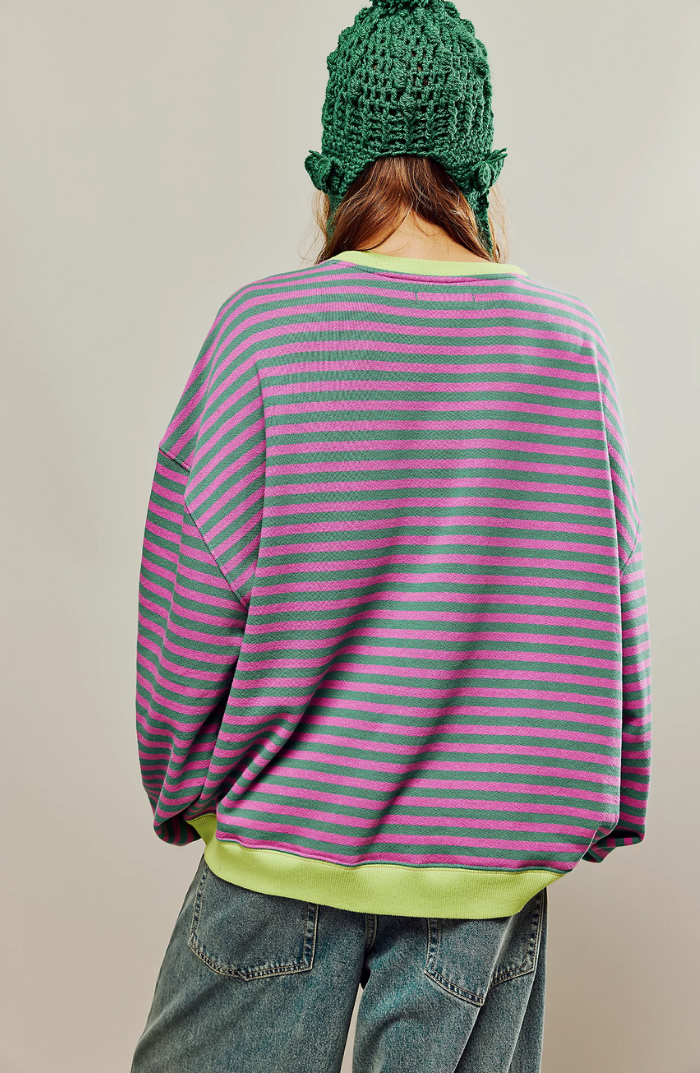 Mare Pull Femme Oversize – Sweat Rayé Confortable & Casual au Style Moderne