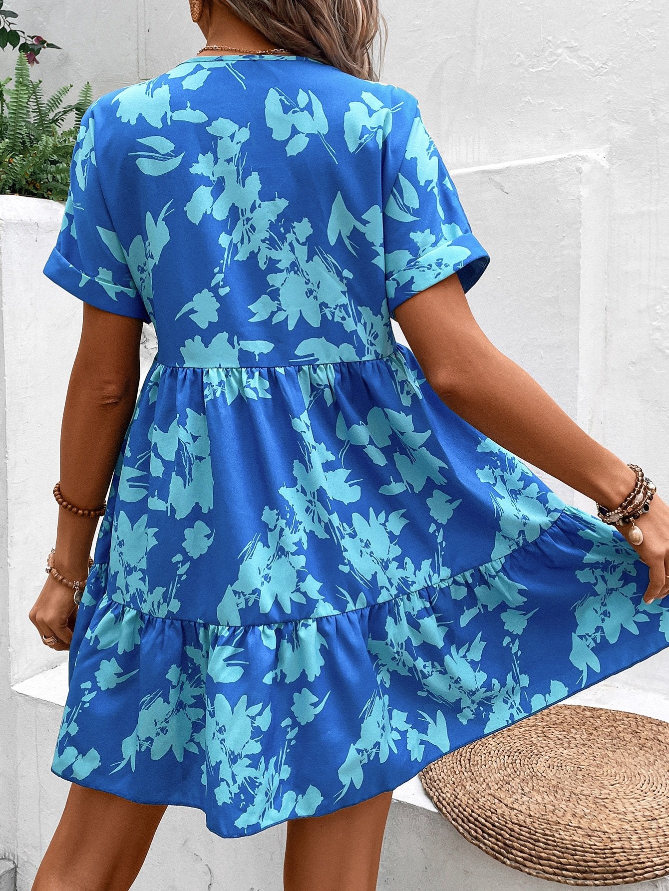 Aurora Zomerse Jurk Dames – Lichte Jurk met Vleermuismouwen, Volants & Comfortabele Pasvorm