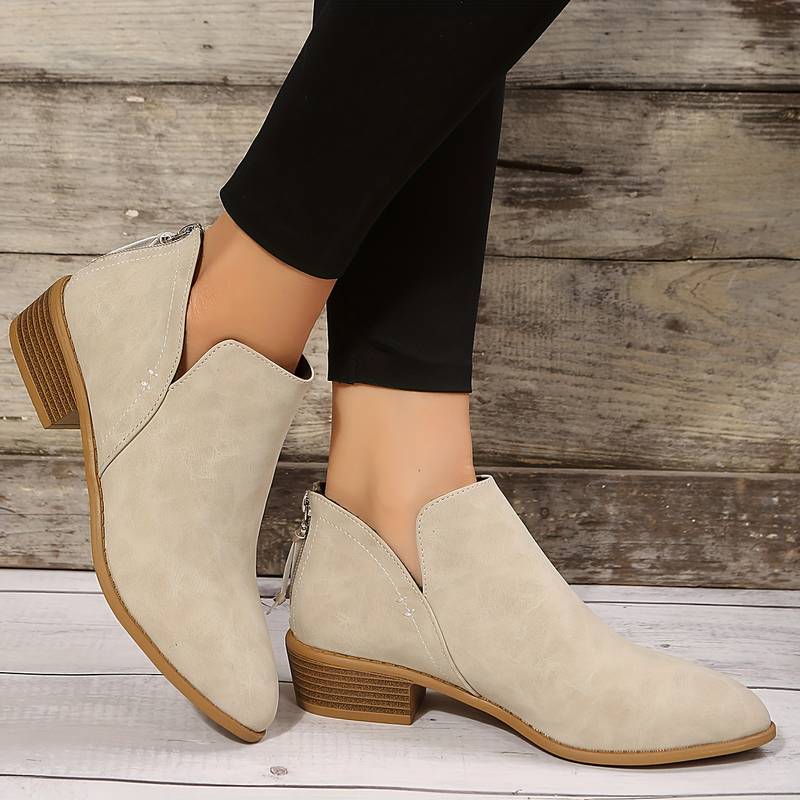 Bottines Femme Josephine – elegante støvler med spids snude med udskåret detalje & skridsikker sål