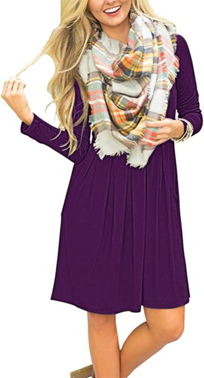 Sophie dámske šaty – šaty s dlhými rukávmi, áčkový strih s vreckami, ležérne elegantné
