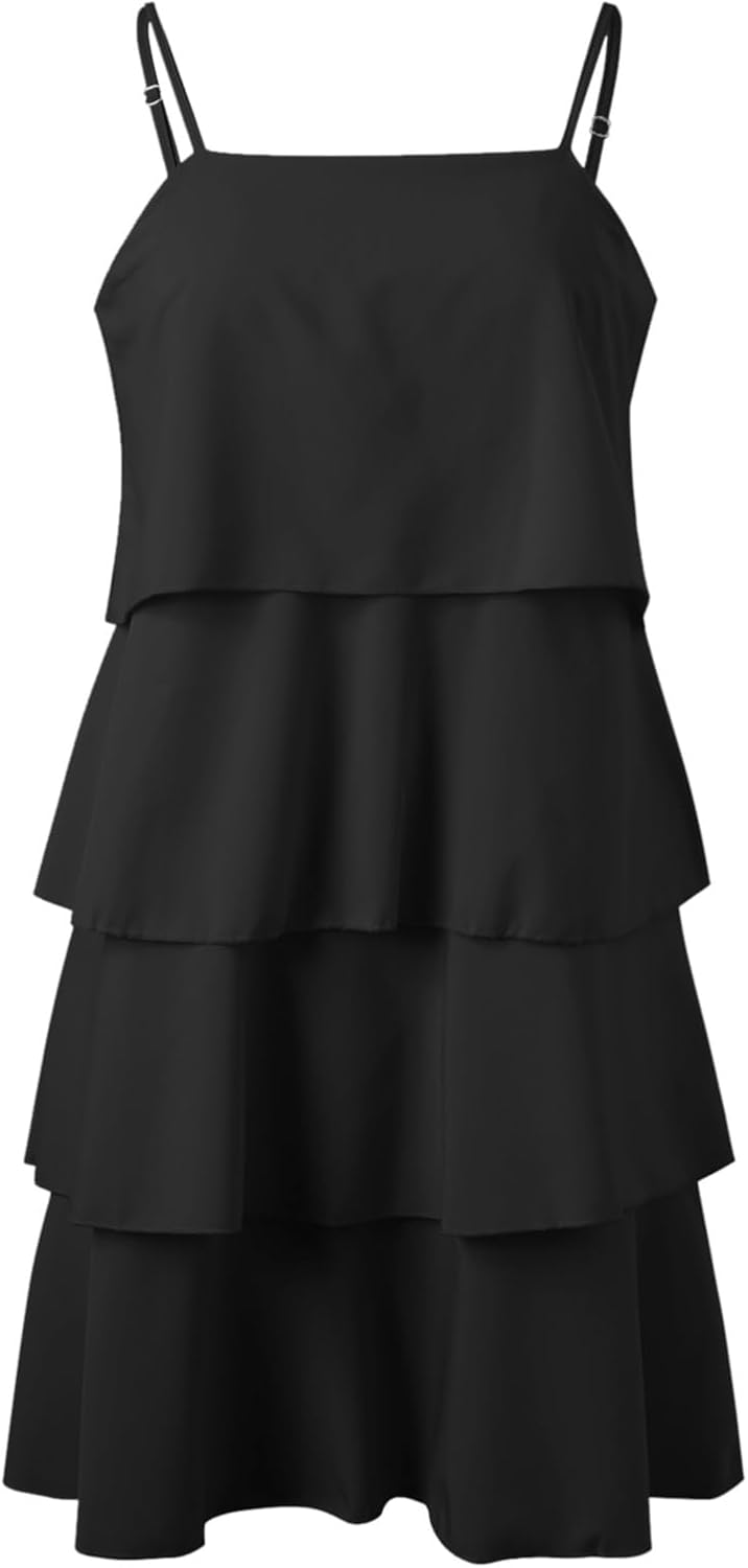 Rochie Camille pentru femei – Rochie maxi cu volane, decolteu în V, fără mâneci, din chiffon plisat, de vară