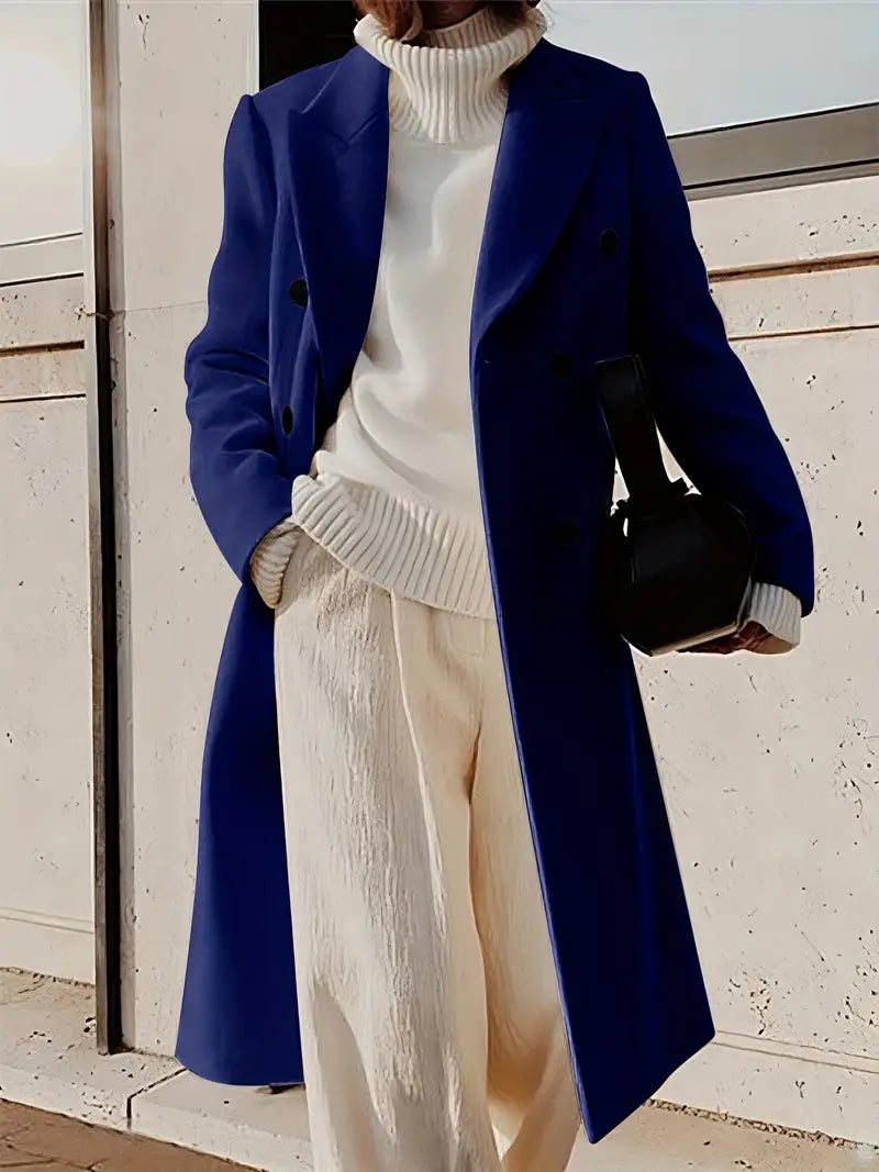 Mariana Manteau Longo Mulher – Gabardina Elegante em Caxemira com Corte Moderno e Intemporal