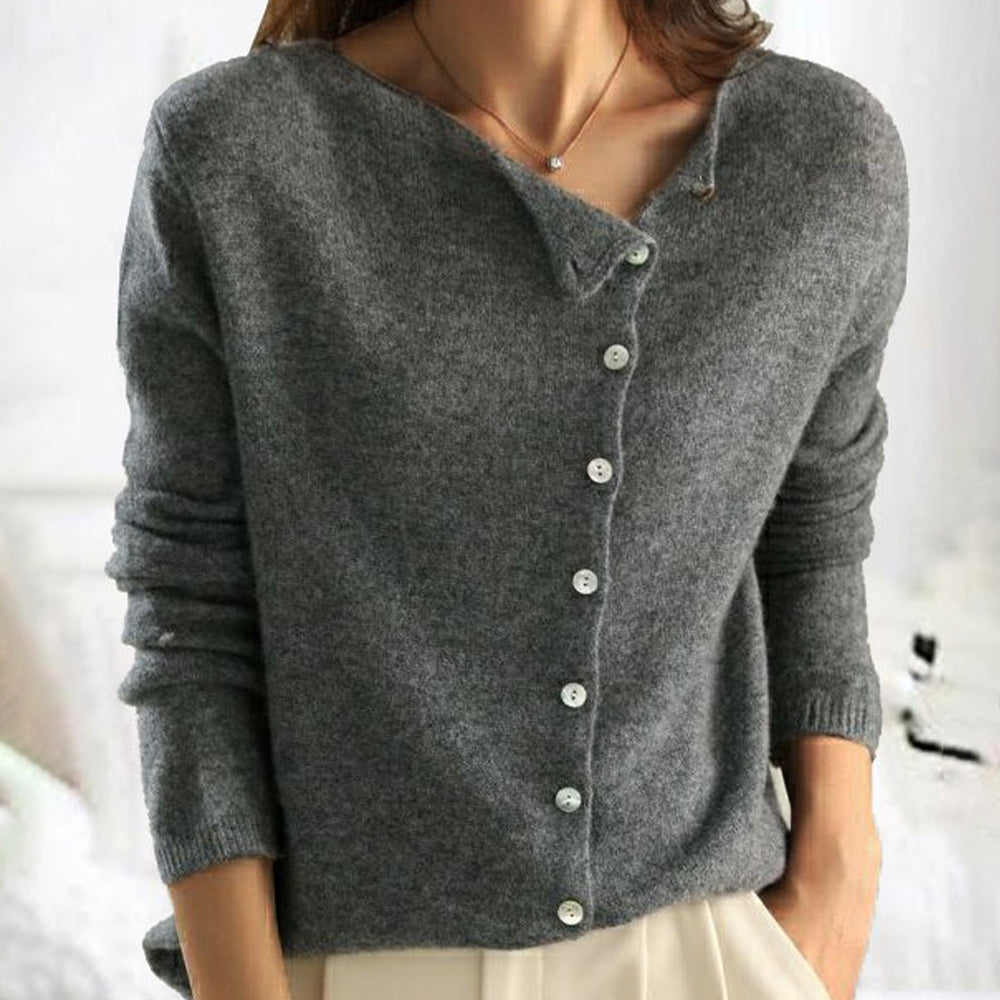 Heather Cardigan Dames – Elegante Gilet van Zachte Wol met Stijlvolle Zijkantsluiting