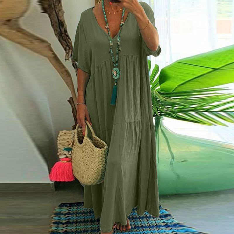 Saylor Long Summer Dress Women – Loose Bohemian Maxi Dress Casual Style for Holidays & Leisure