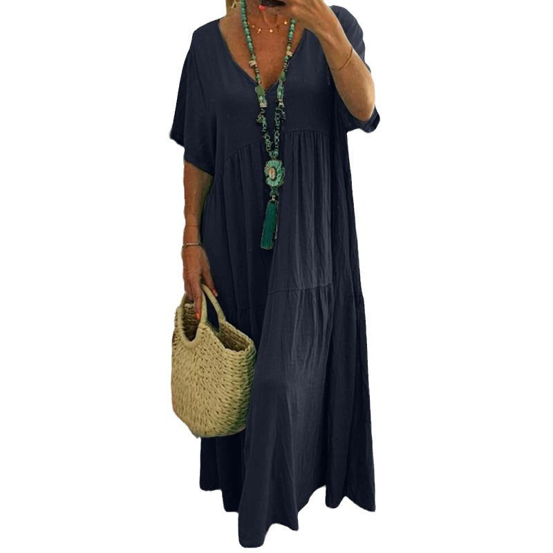 Saylor Long Summer Dress Women – Loose Bohemian Maxi Dress Casual Style for Holidays & Leisure