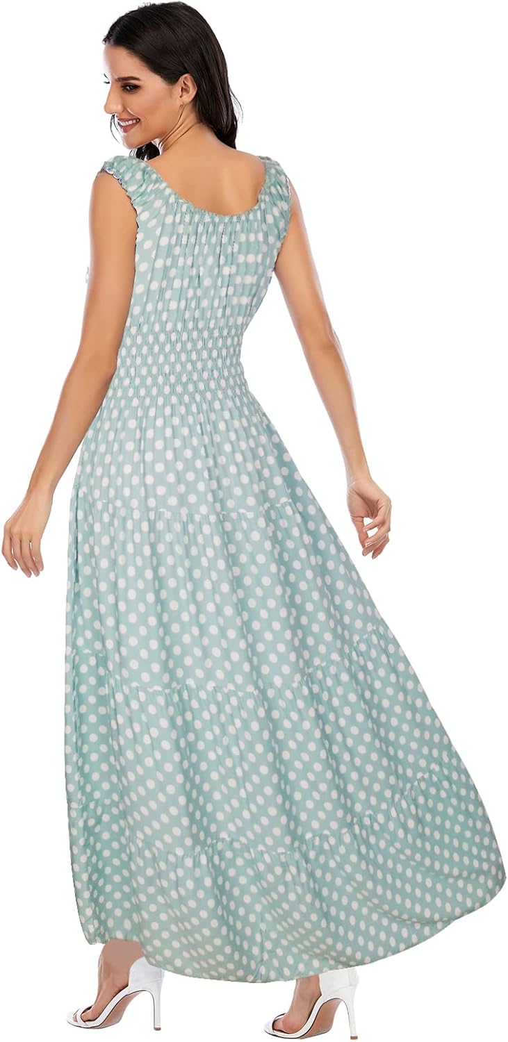 Lina bohemien maxi jurk dames – lange luchtige jurk met bloemenprint, elegante zomer