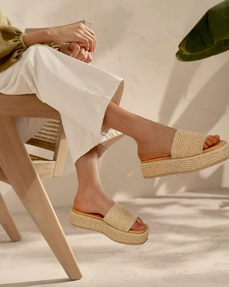 Tessa női szandál – platformos espadrille slip-on, bohém nyári stílus