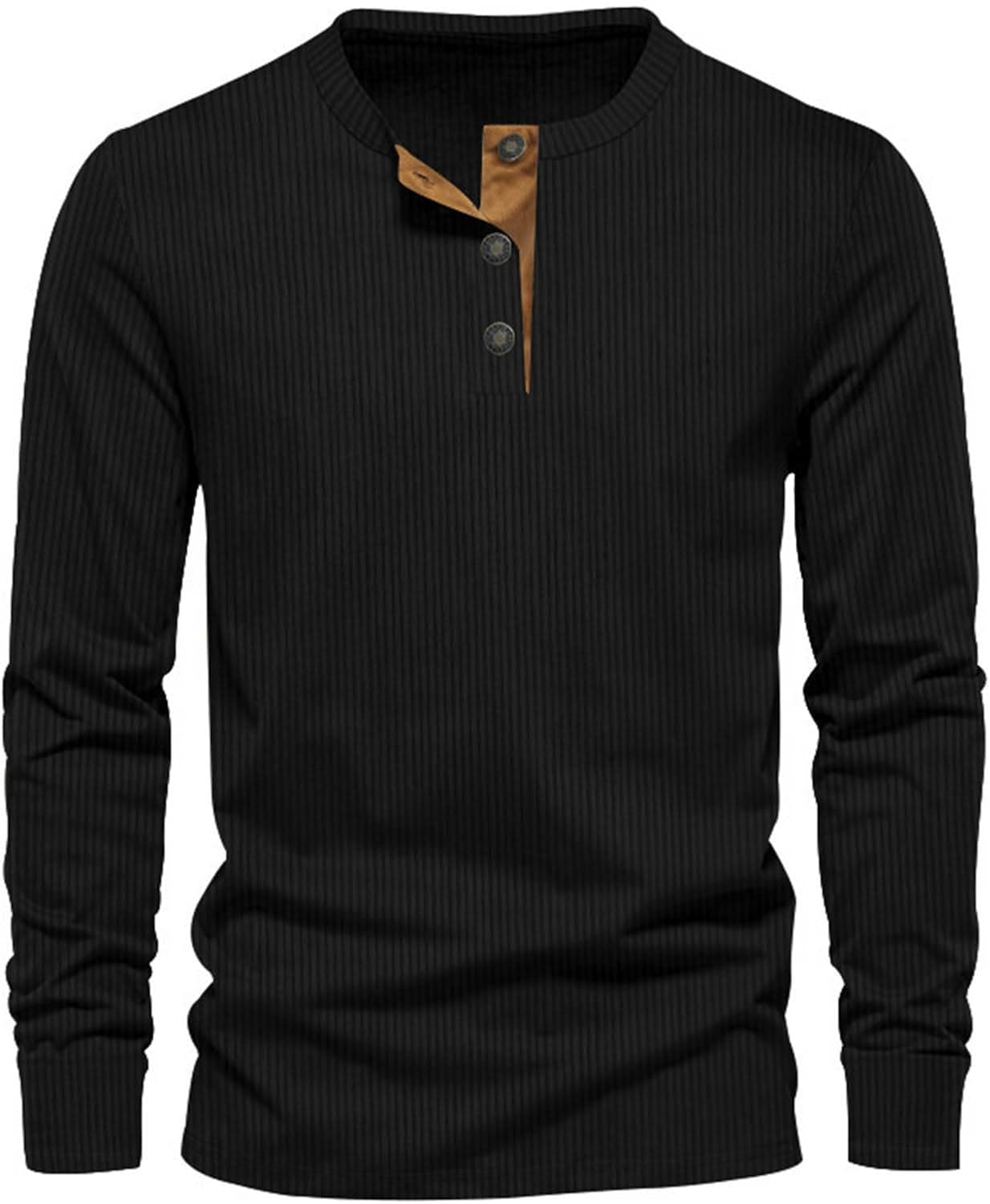 Sevi T-Shirt Homme Manches Longues – T-Shirt Côtelé Ajusté Confortable & Style Polyvalent