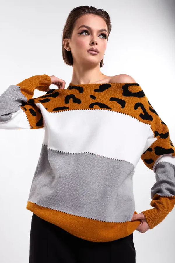 Alianna Pull Femme – Polar leopard chic moale și confortabil pentru stil casual