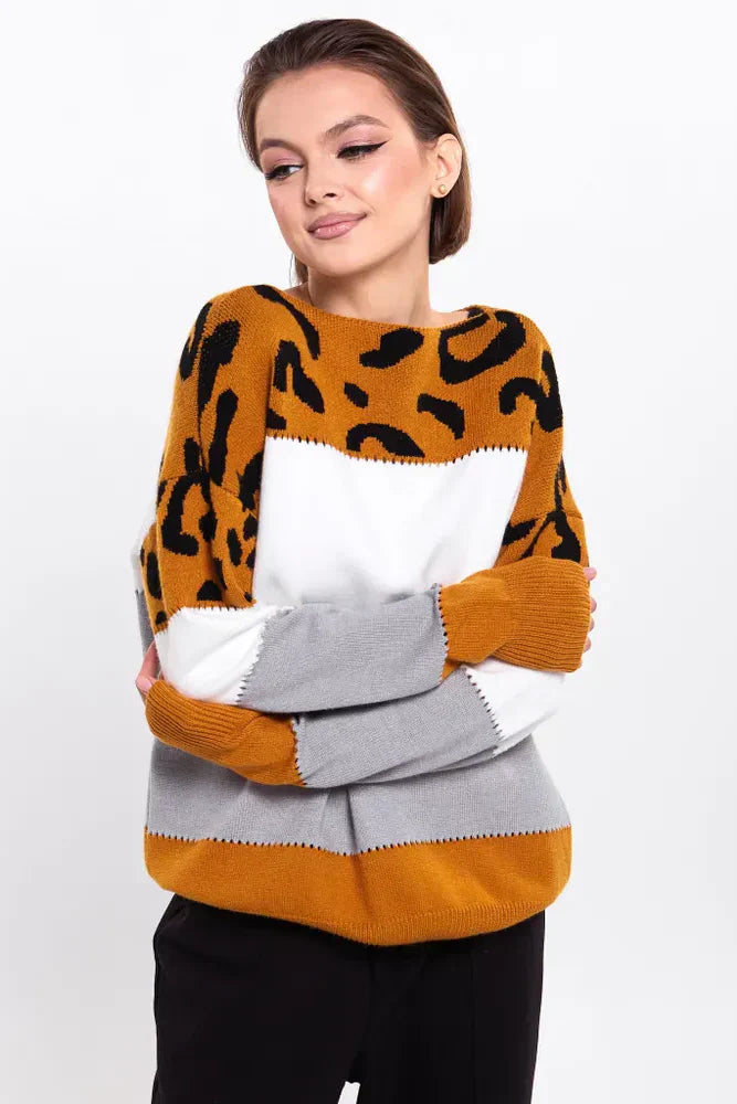 Alianna Pull Femme – Polar leopard chic moale și confortabil pentru stil casual