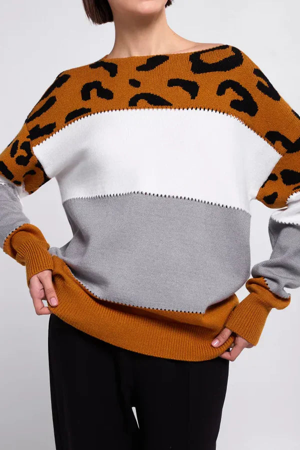 Alianna Pull Femme – Polar leopard chic moale și confortabil pentru stil casual