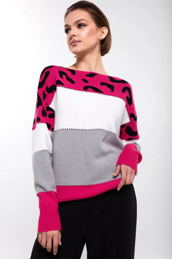Alianna Pull Femme – Polar leopard chic moale și confortabil pentru stil casual