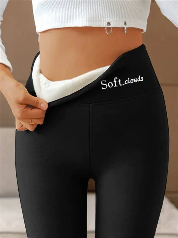SoftCloud Fleece-Lined Women's Leggings – Ultra Warm and Stretchy Winter Pants with a Slim Fit Cut