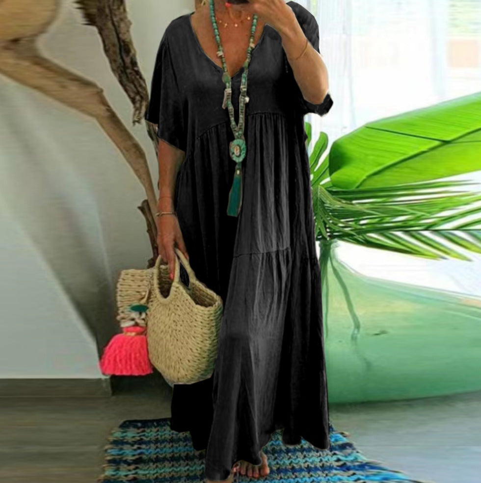 Saylor Long Summer Dress Women – Loose Bohemian Maxi Dress Casual Style for Holidays & Leisure