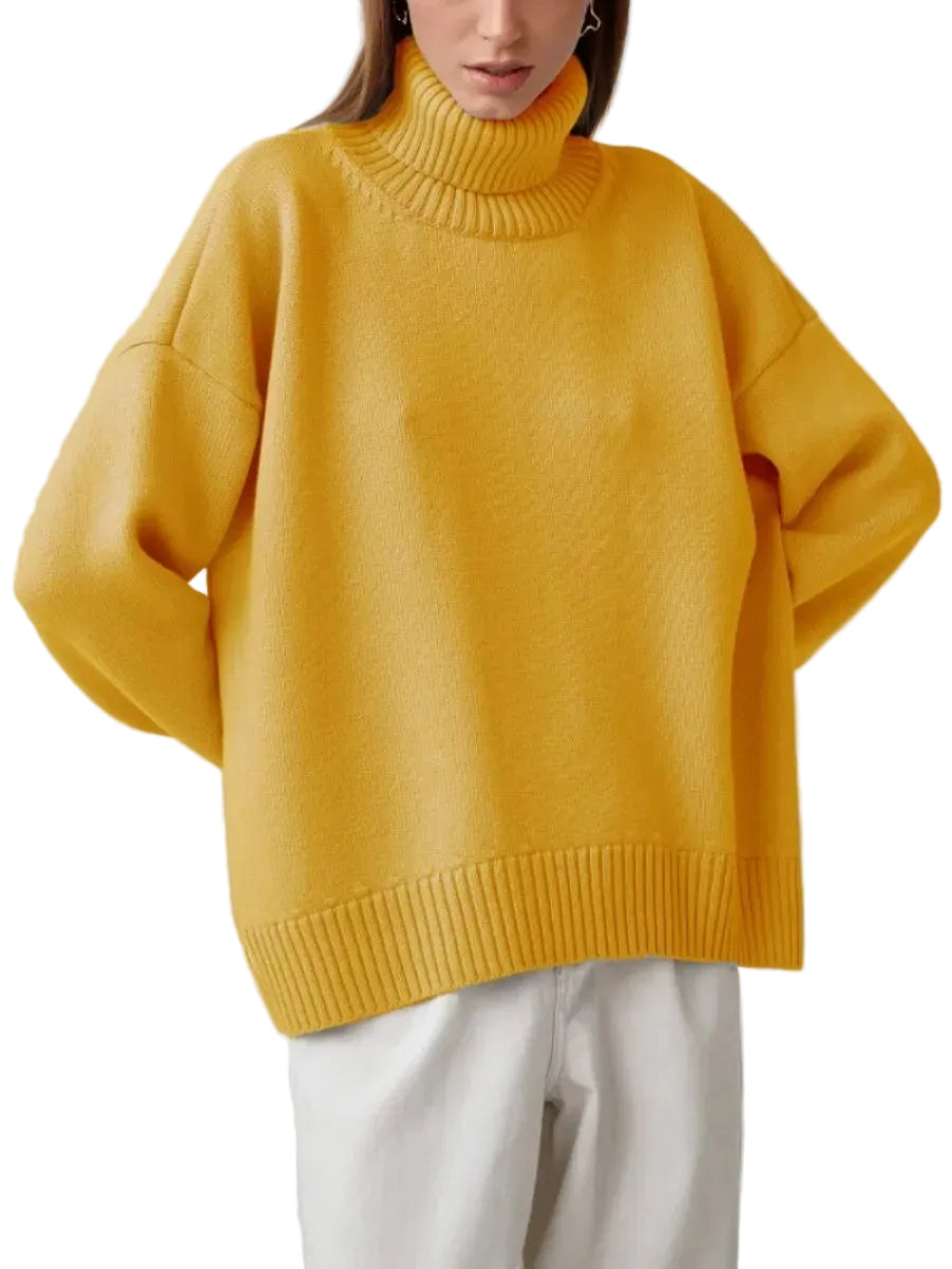 Elise Pull Col Roulé Oversize Femme – Pull en Maille Douce et Chaude au Style Intemporel