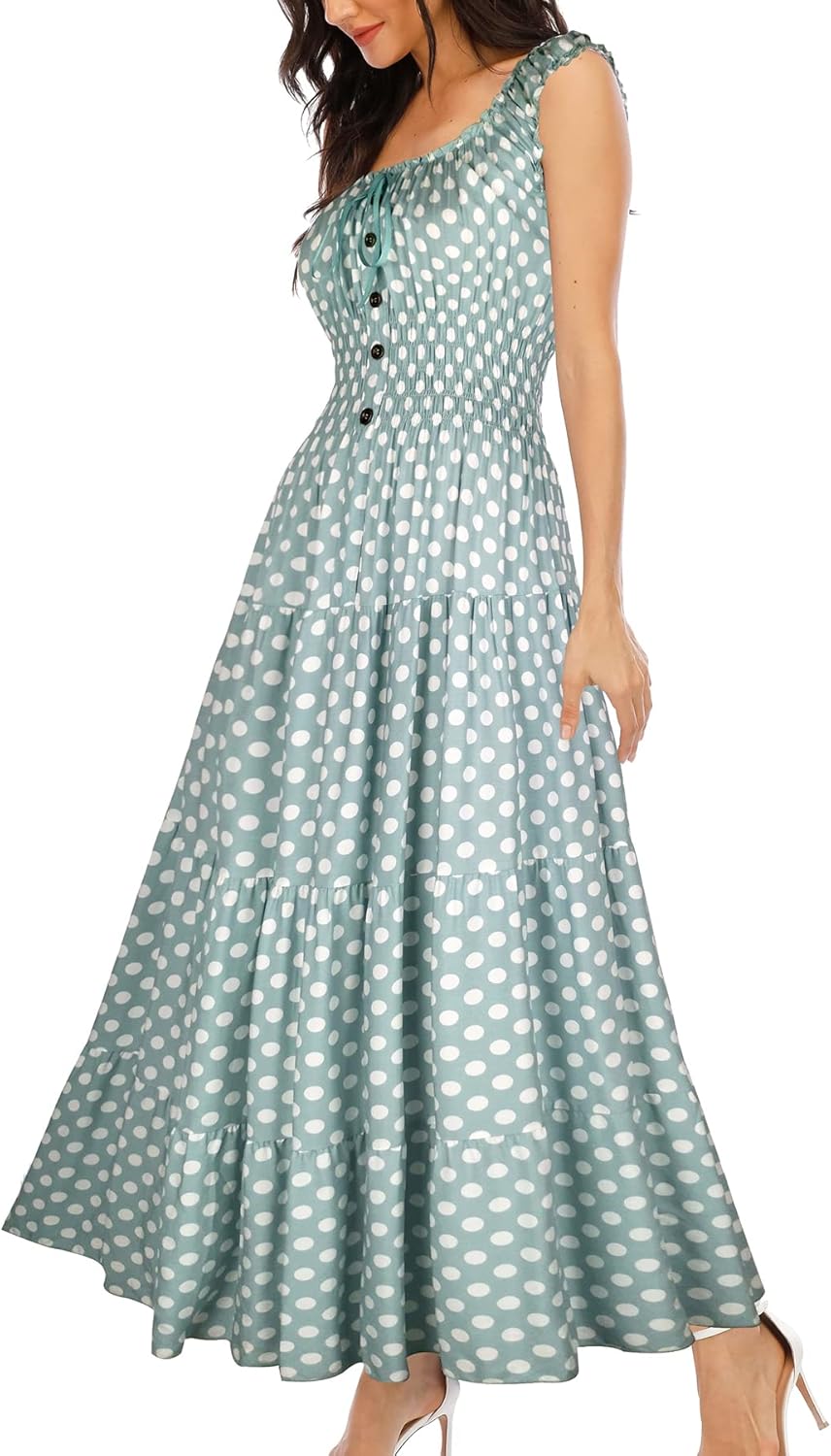 Lina bohemien maxi jurk dames – lange luchtige jurk met bloemenprint, elegante zomer