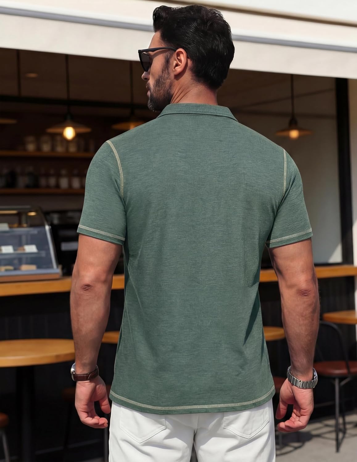 Arthur Men's Polo – Lightweight Cotton Polo, Short Sleeves, Pocket & Casual Chic Style
