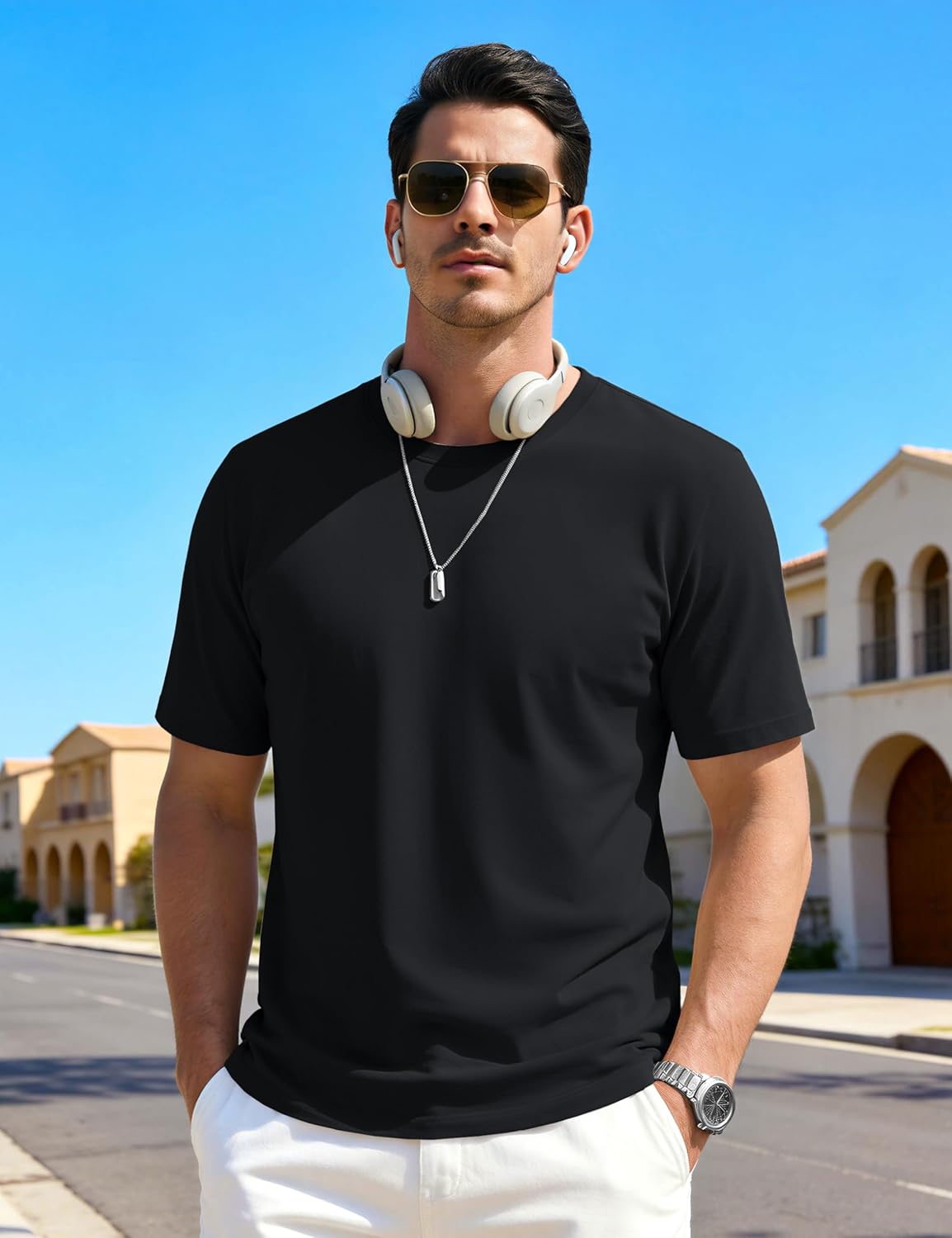 Alex Herren T-Shirt – Atmungsaktives T-Shirt mit UPF80+, Schnelltrocknend & Lässiger Stil